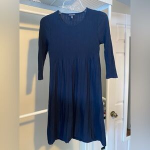 Eileen Fisher Navy Ribbed Knit dress. Petite medium